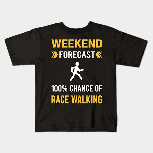 Weekend Forecast Race Walking Kids T-Shirt by Bourguignon Aror